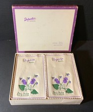 VTG Delavelle’s of London Finger-tip Towels Devon Violets (13) Paper IOB
