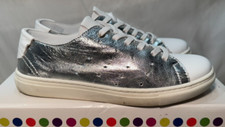 Adesso Silver Leather Trainers