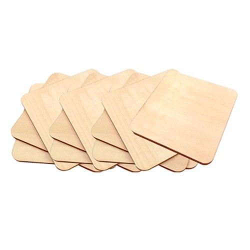 10pcs wood quadrate plaque - wood,
