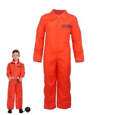 Kids Prisoner Suit Jumpsuit Costume Orange  Christmas Fancy Costume