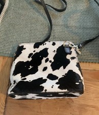 Vintage Italian Leather Cow Print POUCHETTE BAG - CROSS BODY BAG Excellent
