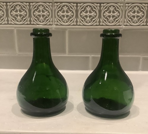 Vintage pair green glass - vintage, of