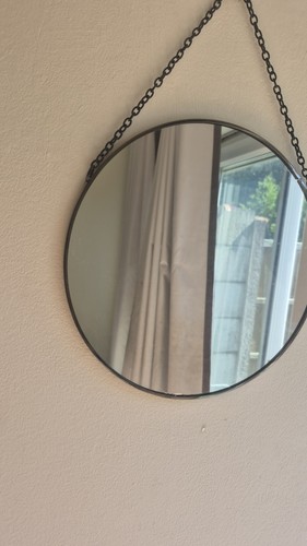 Durable black round mirror - durable,