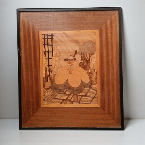 Vintage wooden marquetry inlay - wooden,