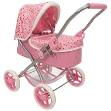 Pink rosie doll pram deluxe - rosie,