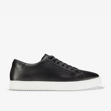 Clarks Mens Lockton Lace Black Leather Trainers Leather Casual