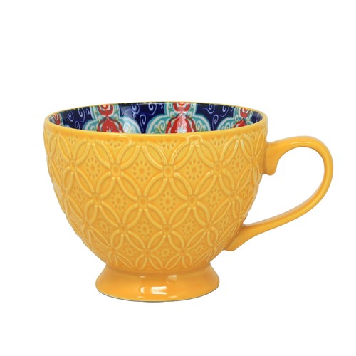 Yellow mug 350ml ceramic - yellow,