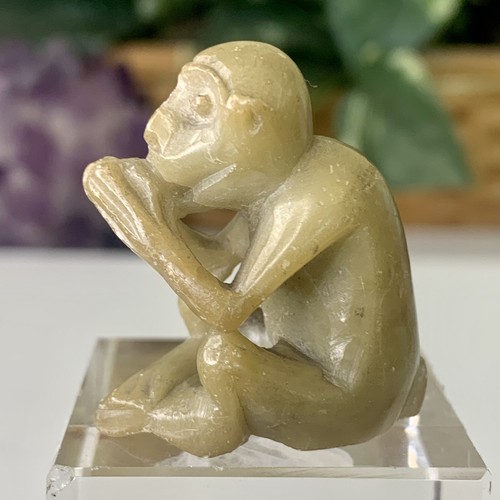 Vintage soapstone monkey - soapstone,