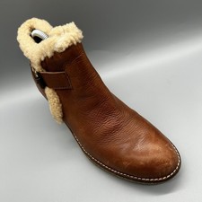 Sam Edelman Ankle Boots Brown Leather Wedge Soles Womens Uk 7