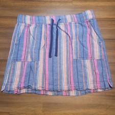 Dash Linen Blend Striped Skirt