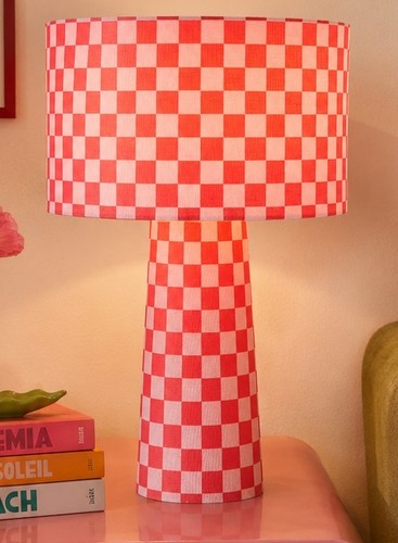 Chequered fabric table lamp - chequered,