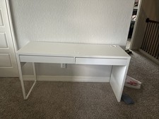 White Ikea Desk With Two Pull