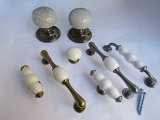 CERAMIC CRACKLE GLAZE rustic vintage cabinet door handle cupboard drawer d pull