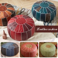 Round Moroccan Faux Leather