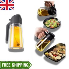 2 in 1 Oil Dispenser & Sprayer Plastic Oil Spray Bottle 470ml Cooking Kitchen
