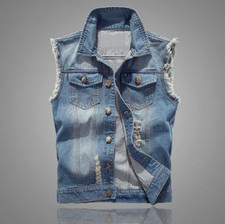 Men Jean Vest Jacket