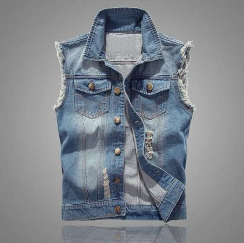 Men jean vest jacket - vest,
