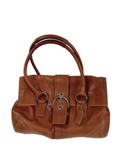 Coach Legacy Leather Satchel Shoulder Bag in Tan with Turnlock Closure