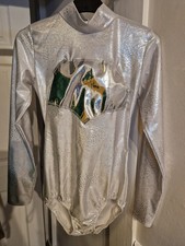 Handmade Silver Shiny Leotard  Size S