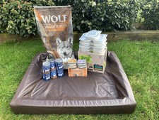 PU Leather Dog Bed 100x80 cm Dry Dog Food Wet Dog Food Bundle Job Lot