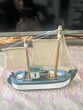 Vintage Sailing Boat Yacht Model Wood Aluminium