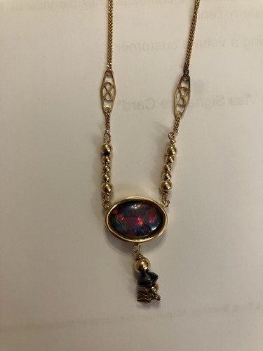 Vintage opal necklace with - opal,