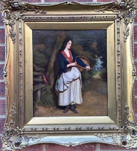 Antique painting lady a - lady,