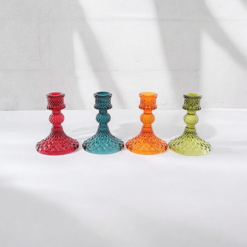 Coloured glass taper candle - coloured,