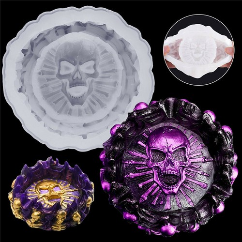 Skull ashtray silicone mold - skull,