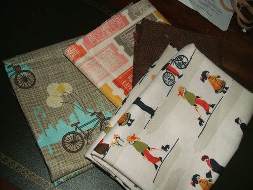 Bike themed cotton fabric - bike,