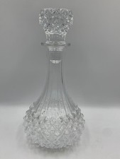 Vintage Decanters Round Cut Glass Effect Bell Bulbous Hobnail  500 ml