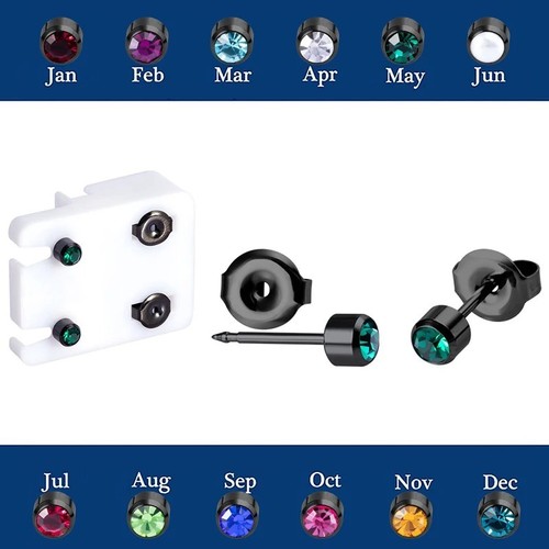 Gem earrings ear studs - ear, stud