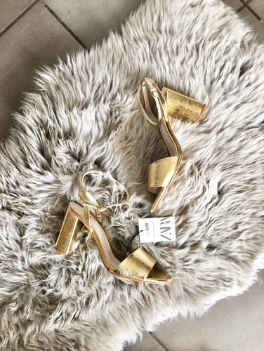 Zara gold high heel strappy - zara,
