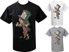 Alice in Wonderland Mens T-Shirt Mad Hatter Lewis Carroll Top Hat Victorian 
