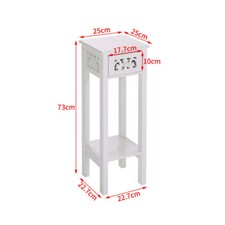 Tall Slim Bedside Telephone Table Bedroom Hallway Narrow Stand Drawer Side Table