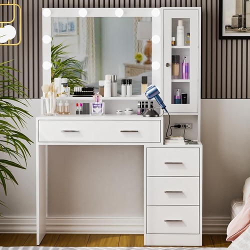 White dressing table - table, vanity