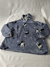 Kids Fleece Cat  Oodie Jumper Fleece Blue Size M Over Size Fit