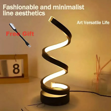 Table Lamp LED Novelty Spiral Shape 3-Color Light USB Night Lamp Bedroom Gifts