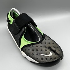 2011 Nike Air Rift Black Green 308662-022 Mens Uk 9 Split Toe Trainers Shoes