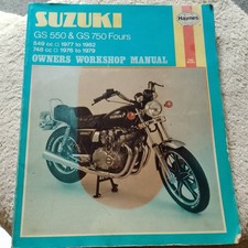 HAYNES MANUAL SUZUKI GS550 1977 TO 1982 GS 750 1976 TO 1979 FOURS
