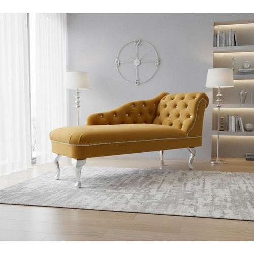 Left hand velvet - left-hand, chaise
