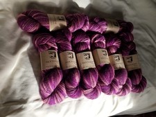 8 x 100g Juniper Moon Moonshine Trios, alpaca wool silk pink-purple