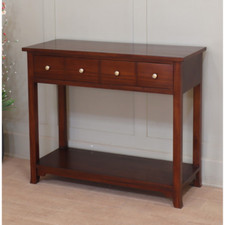 Traditionally Handcrafted Mahogany Orchard Console Table With Low Shelf T054