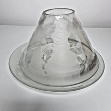 Yankee Candle Frosted Snowman Glass Shade & Plate – Christmas Jar Topper Decor