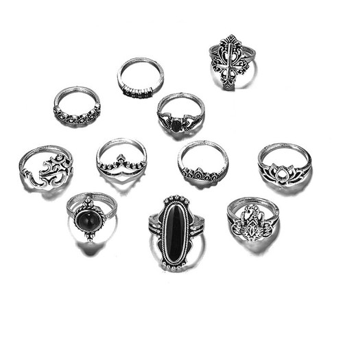 Set rings boho knuckle - set, 11