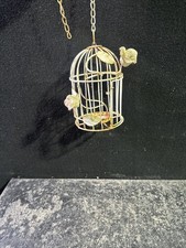 bird cage Wire Hanging Tea Light Lantern With Roses Beautiful Ornate Ref Pc11