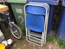 1 X Set(4) Samsonite Blue Metal Frame Folding Chairs