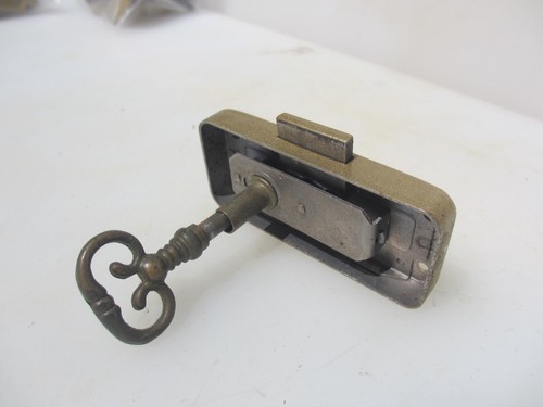 Vintage iron cabinet lock - vintage,
