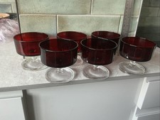 6 Vintage French Ruby Red