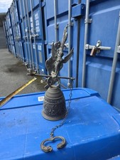 Large Vintage Cast Brass Angel Church Wall Bell